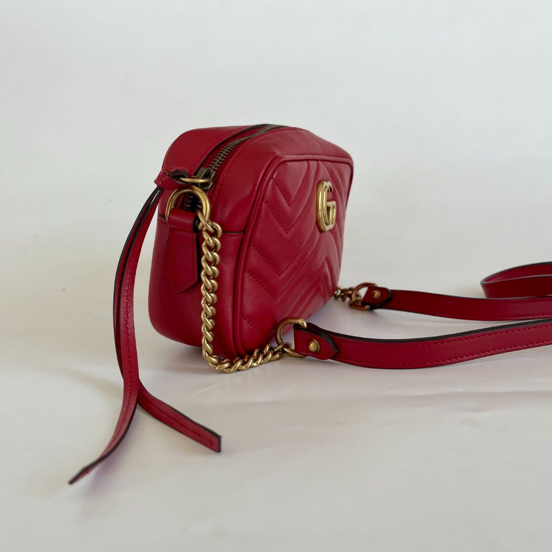 Gucci GG Marmont Mini crossbody red bag