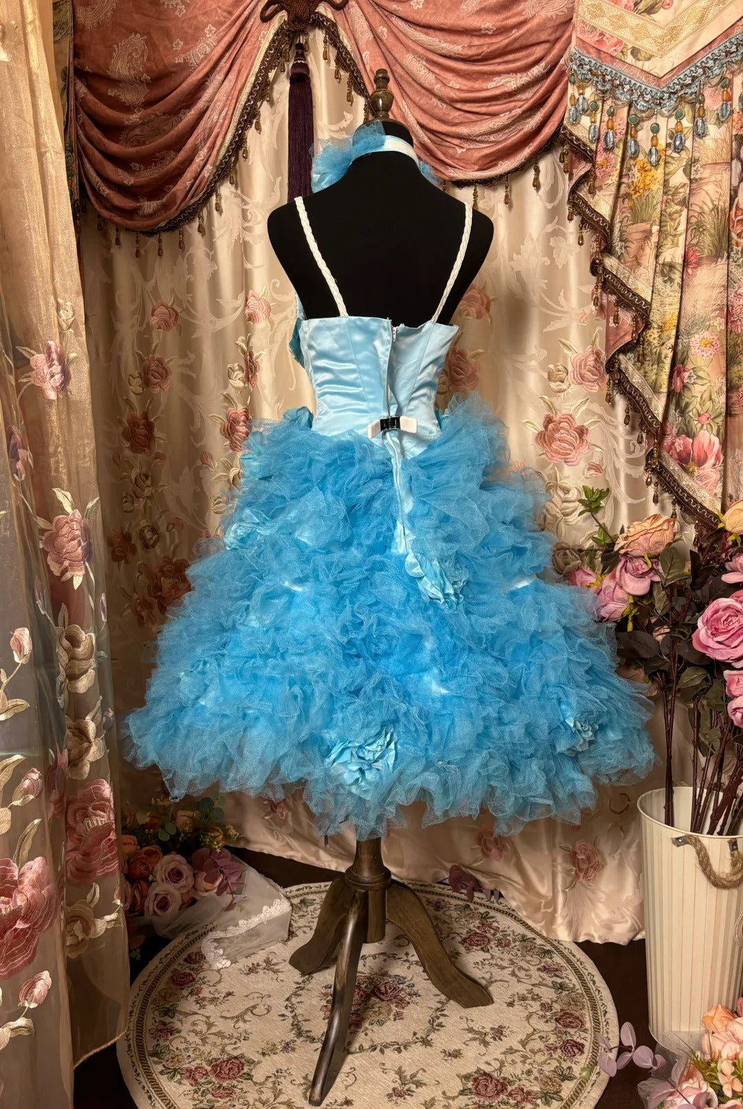 Sweet Homecoming Dress Spaghetti Straps Tulle Flower Short Prom Dress Evening Dress Birthday Dress Cocktail Dress D2392