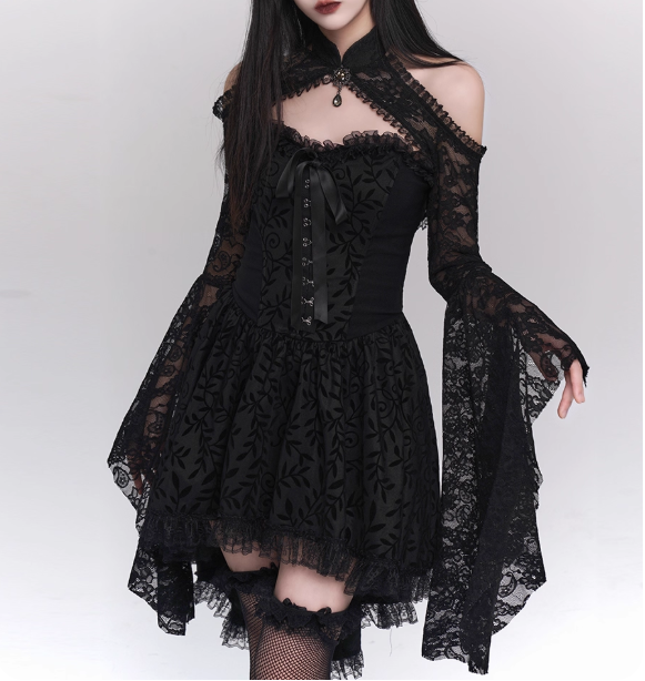 Halloween Costume Black Women Teenage Girl Dress Gothic Dress Party Dress D2460