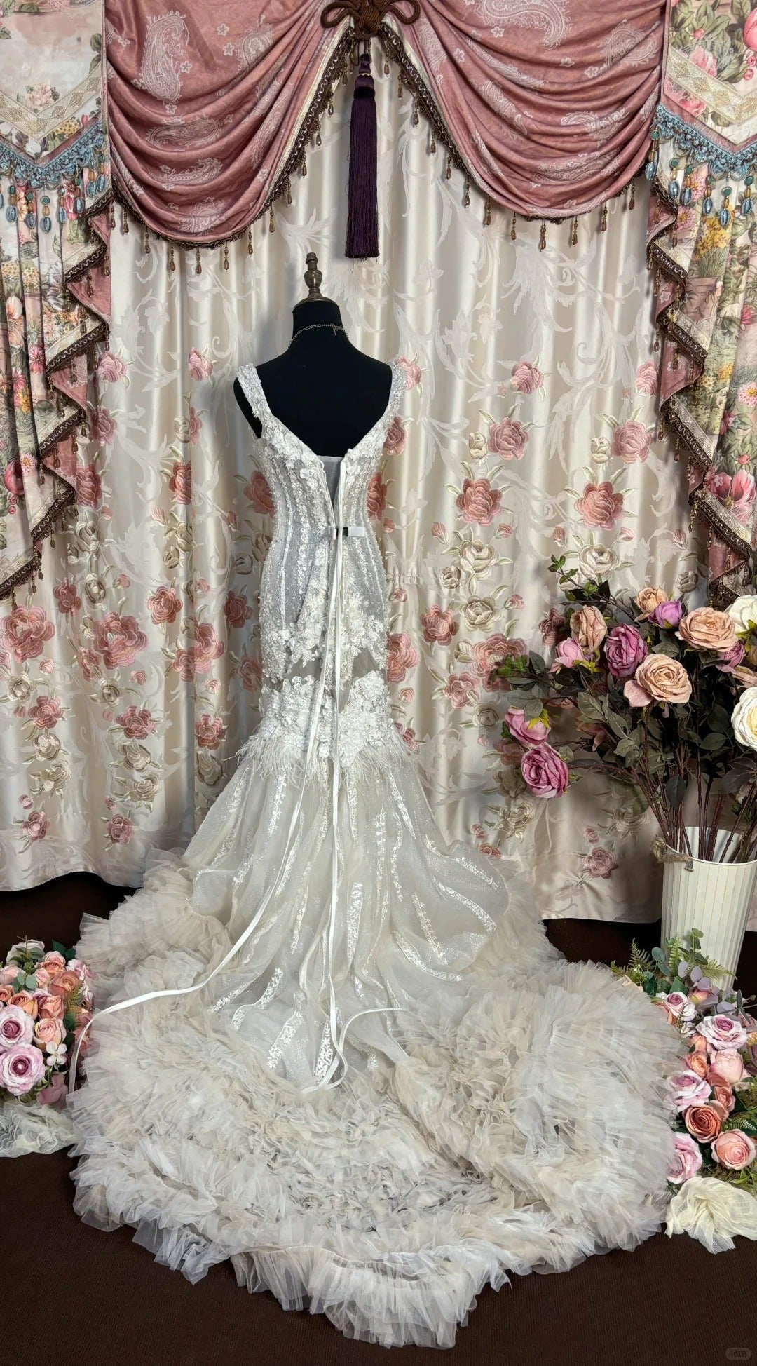 Stunning Prom Dress Straps Flower Pleated Mermaid Prom Gown Evening Dress Party Dress Gala Dress D2479