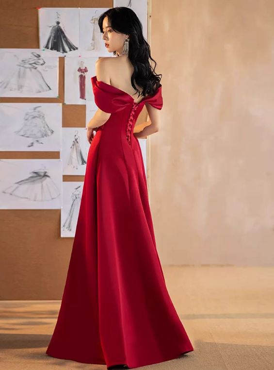 Elegant Prom Dress A Line Wine Red Prom Gown Evening Dress Gala Dress Dress D2535