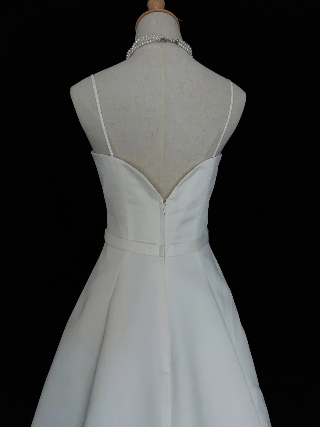 Minimalist A Line Spaghetti Straps Wedding Dress D2892