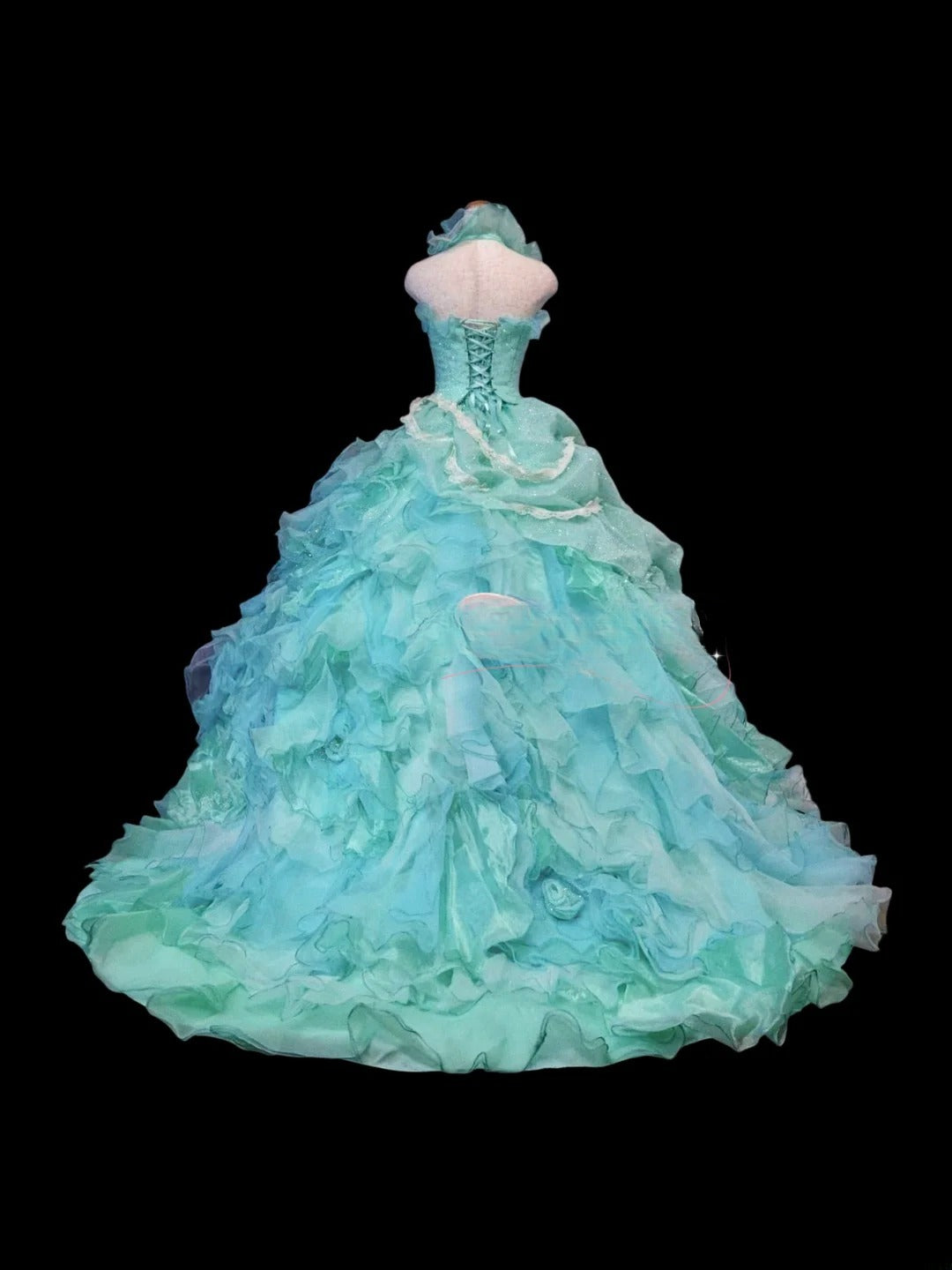 Beauty Prom Dress Halter Ruffle Tiered Evening Dress Sweet 16 Dress Ball Gown D2848
