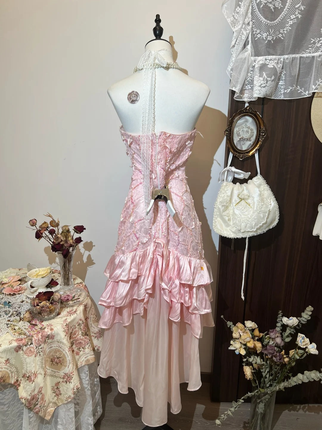 Sweet Homecoming Dress Light Pink Strapless Tiered Short Prom Dress Birthday Party Dress D3126