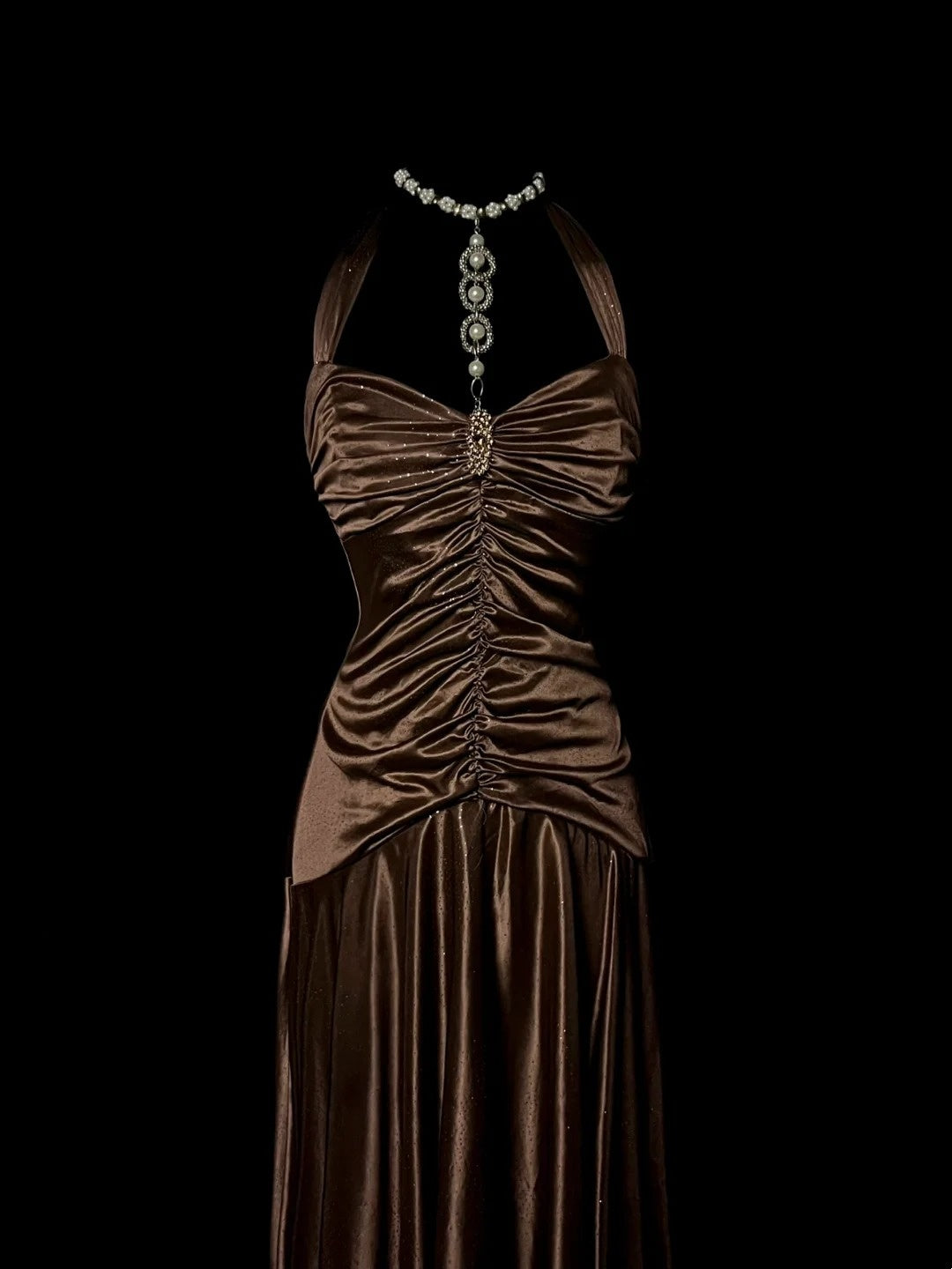 Gorgeous Prom Dress Halter Pleated Asymmetrical Hem Long Prom Dress Evening Dress D3177