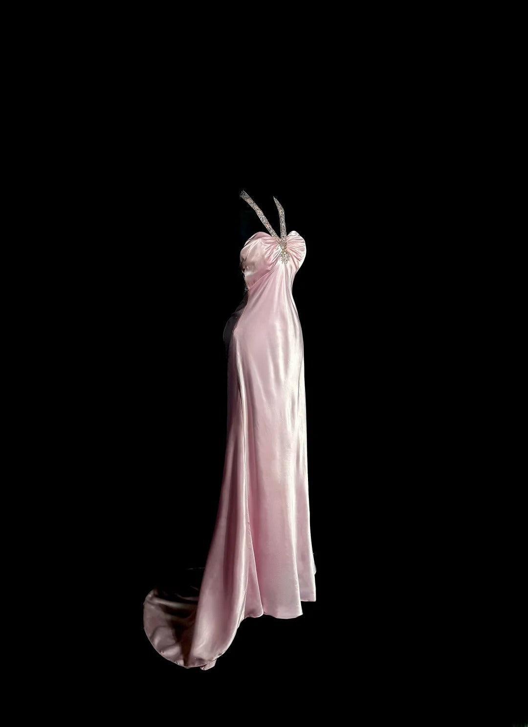 Sweet Prom Dress Light Pink Halter Long Prom Dress Evening Dress Birthday Party Dress D3182