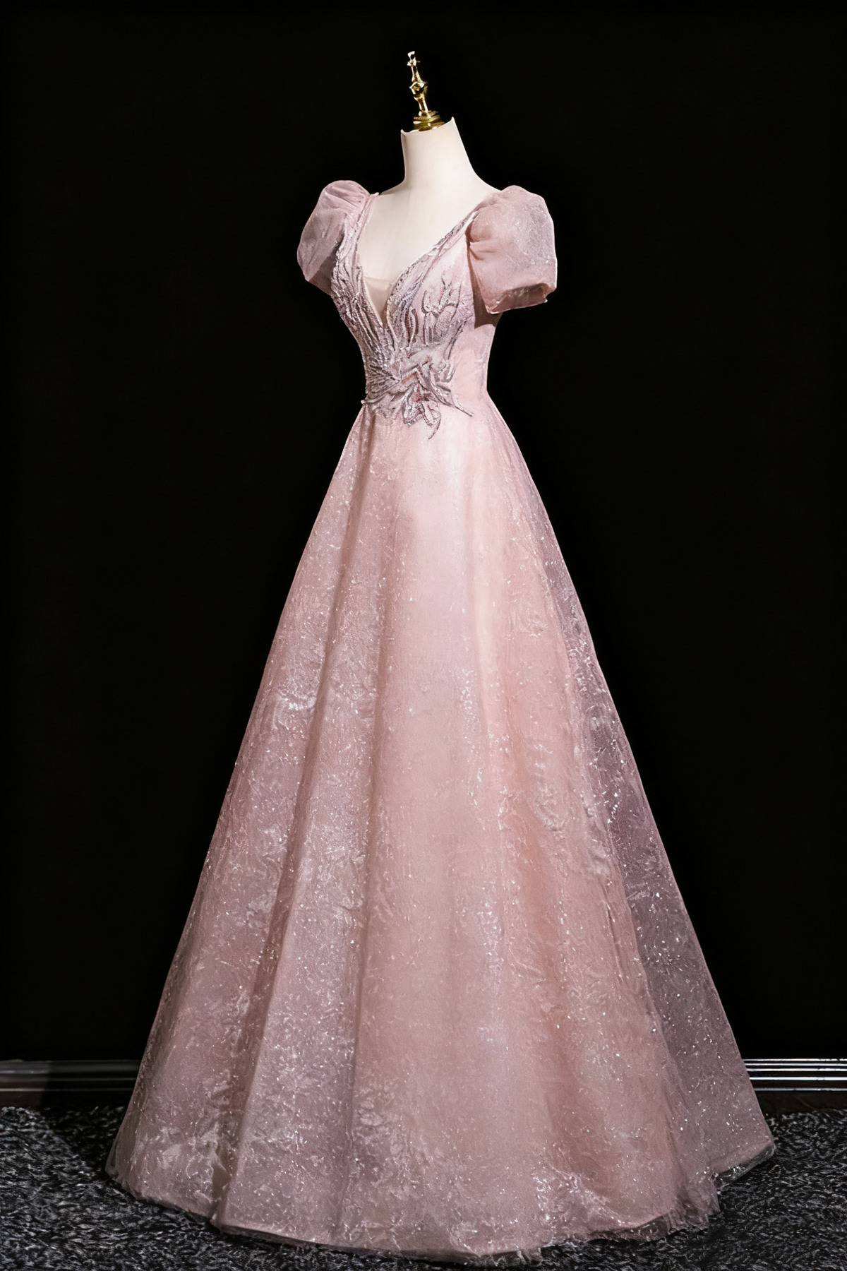 Elegant Prom Dress A Line V-neck Evening Gown Birthday Party Outfits D3310