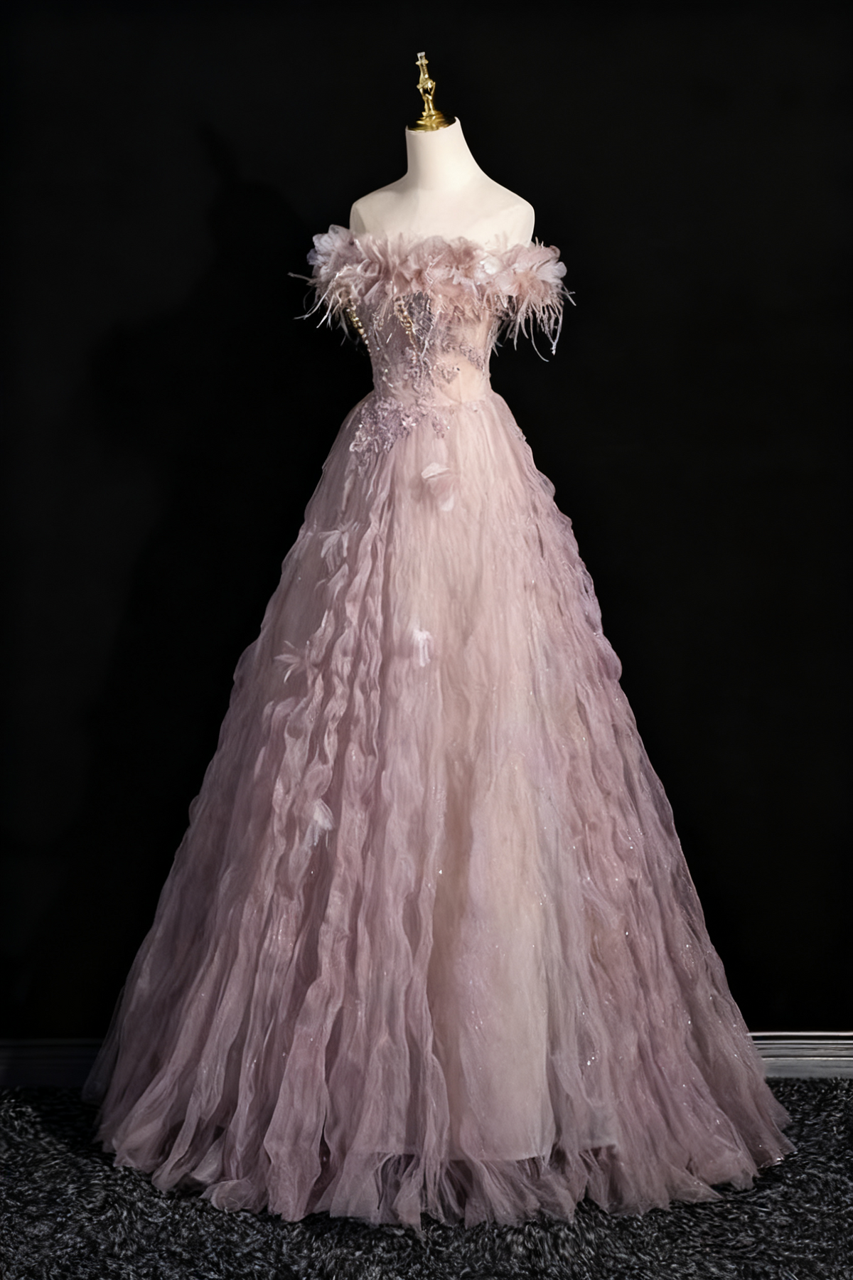 Beauty Prom Dress Off Shoulder Tulle Evening Dress Birthday Party Dress D3367