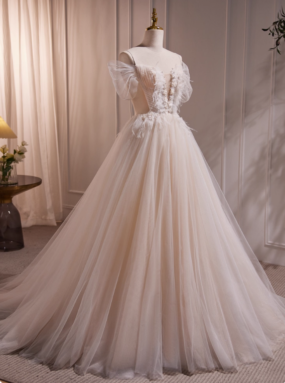 New Arrival Wedding Dress Off Shoulder Tulle Wedding Dress D3475