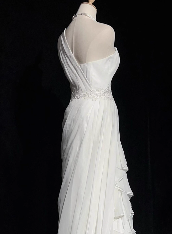Elegant Wedding Dress One Shoulder Pleated Wedding Dress D3488