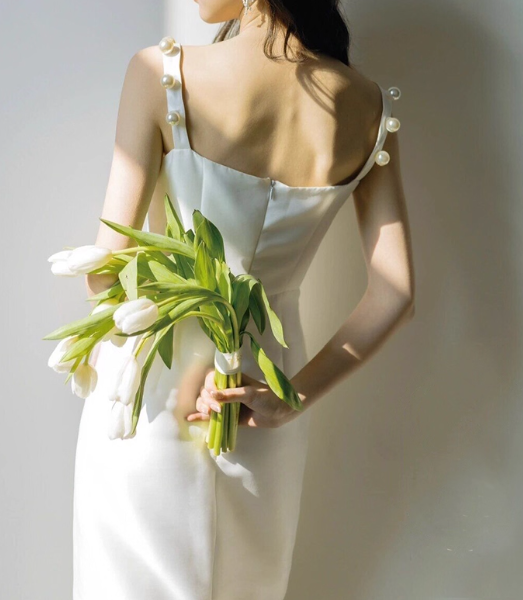 New Arrival Wedding Dress Spaghetti Straps Wedding Dress D3495