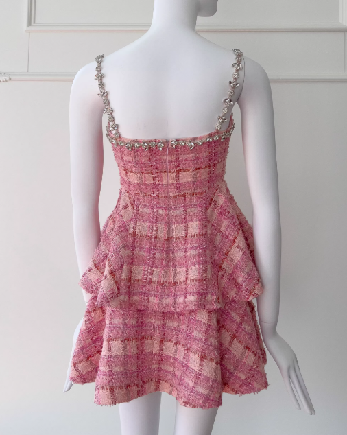 Sweet Homecoming Dress Spaghetti Straps Checkered Short Prom Dress Cocktail Dress D3566