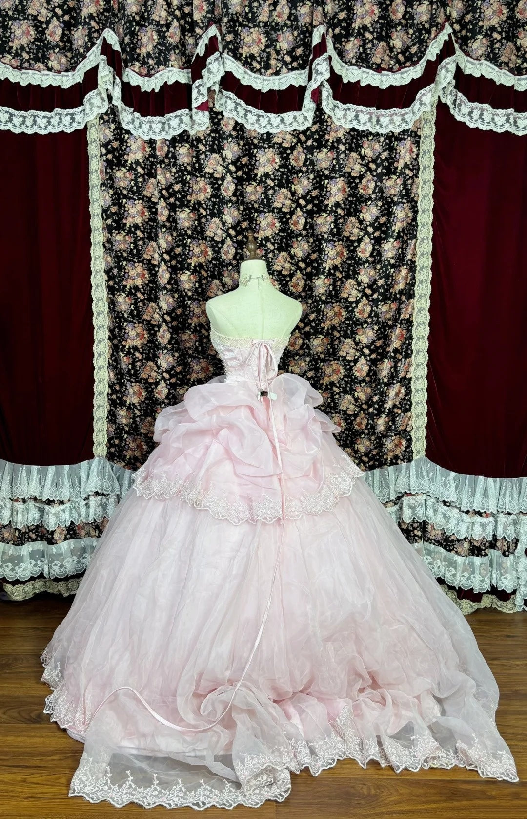 Sweet Prom Dress Strapless Pleated Ball Gown Evening Dress Quinceanera Dress D3574