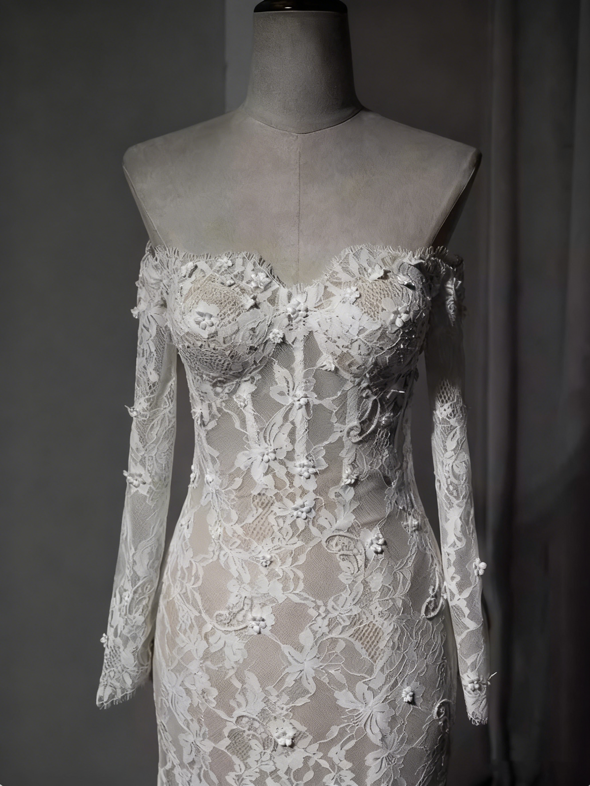 New Arrival Wedding Dress Off Shoulder Lace Mermaid Wedding Dresss D3895