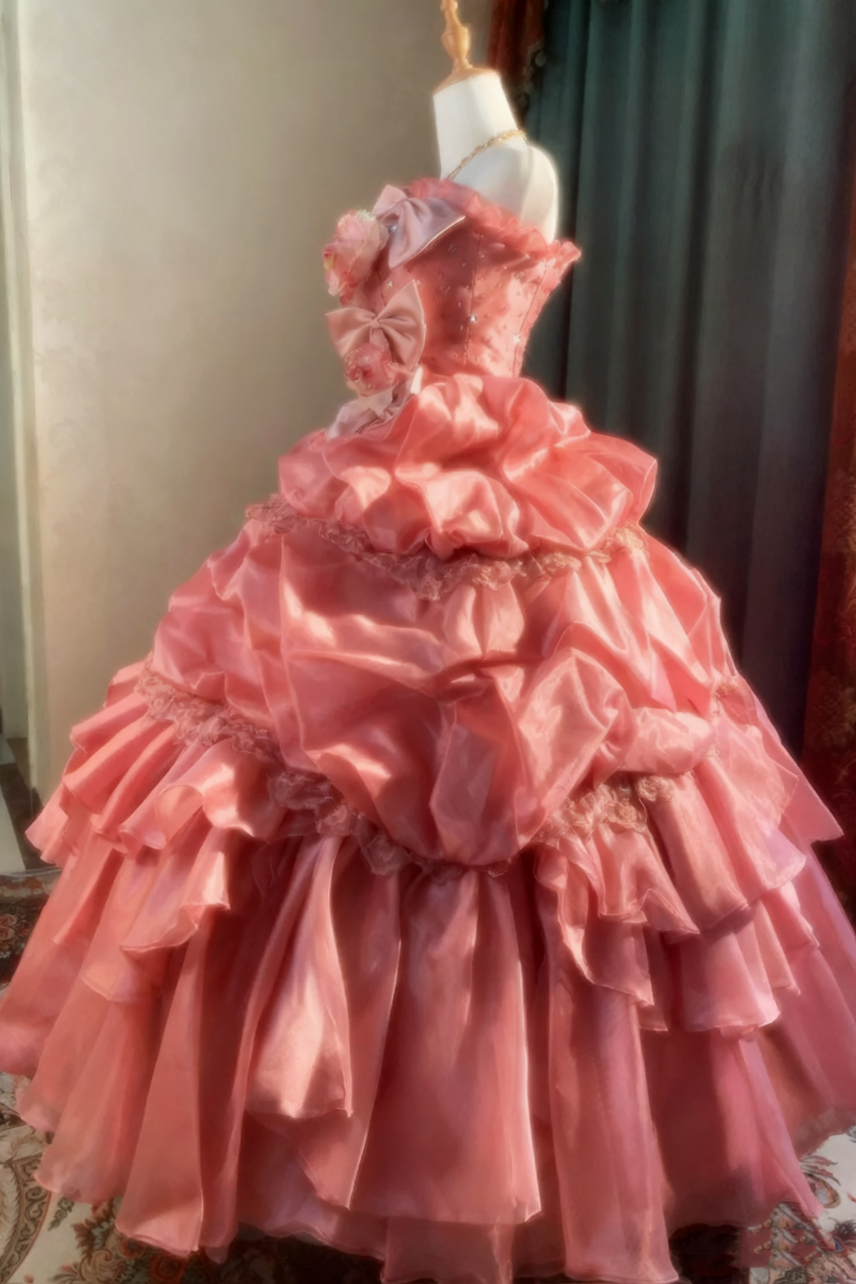 Beauty Prom Dress Strapless Pleated Ball Gown Evening Dress Birthday Party Outfits D3936