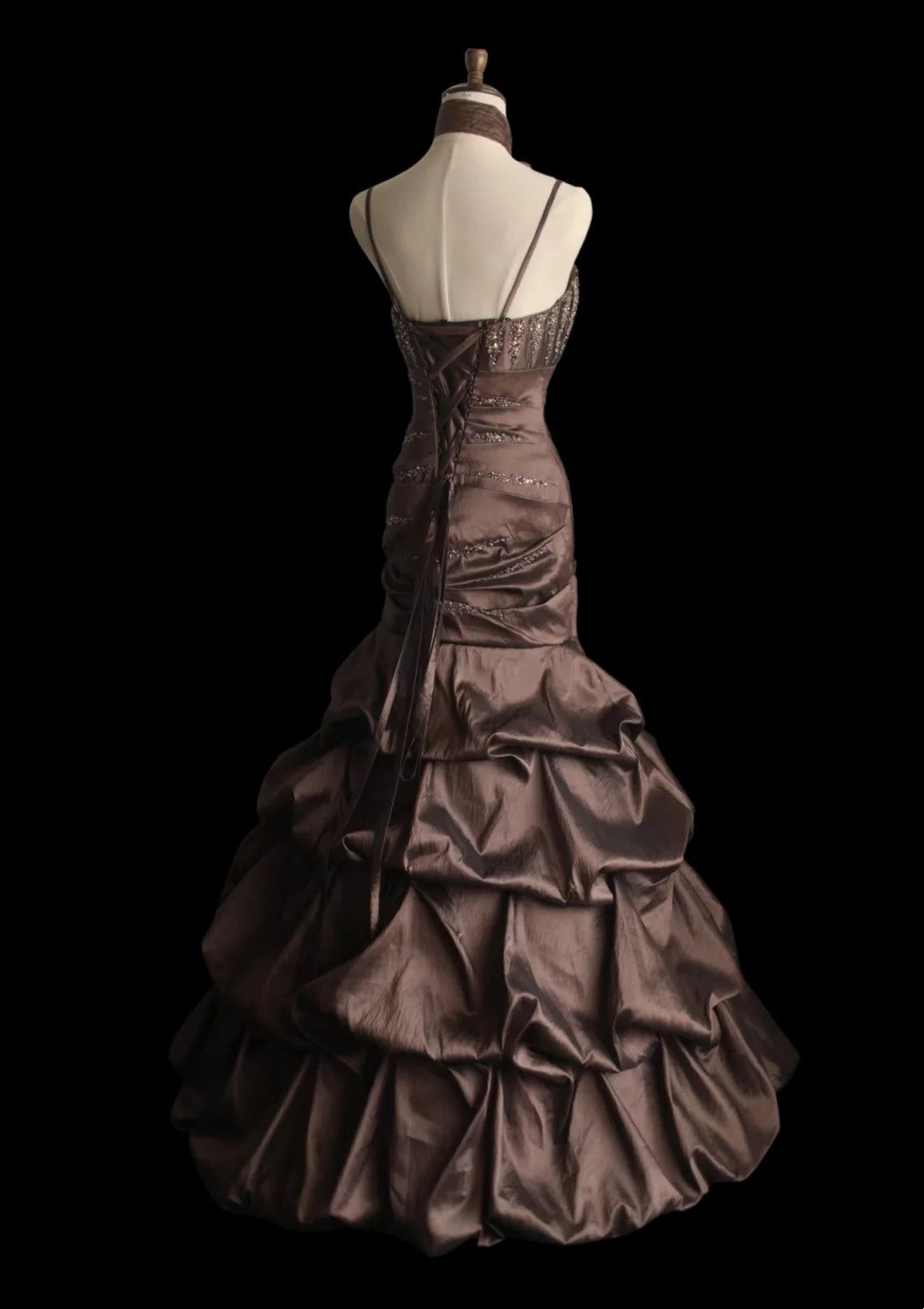 Elegant Prom Dress Spaghetti Straps Pleated Mermaid Evening Dress Gala Gown D3982
