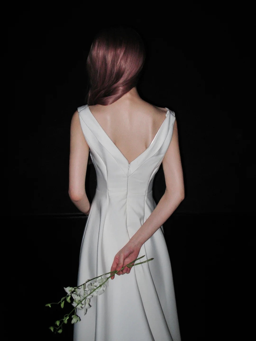 Minimalist Wedding Dress Sweetheart Pleated Wedding Dress D4081