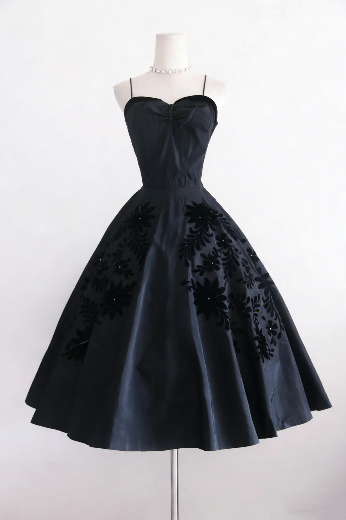 New Design Prom Dress Black Spaghetti Straps Evening Dress Gala Dress Formal Dress D4254