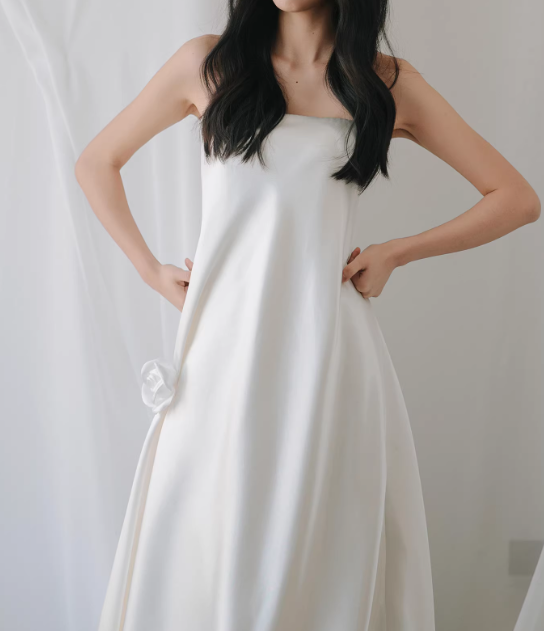 Minimalist Wedding Dress A Line Strapless Wedding Dresses D4323