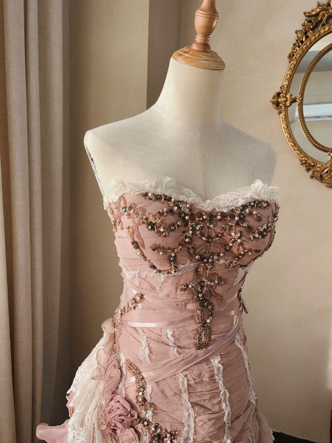 Beauty Prom Dress Sweetheart Ruffle Pleated Quinceanera Dress Ball Gown Evening Dress D4349
