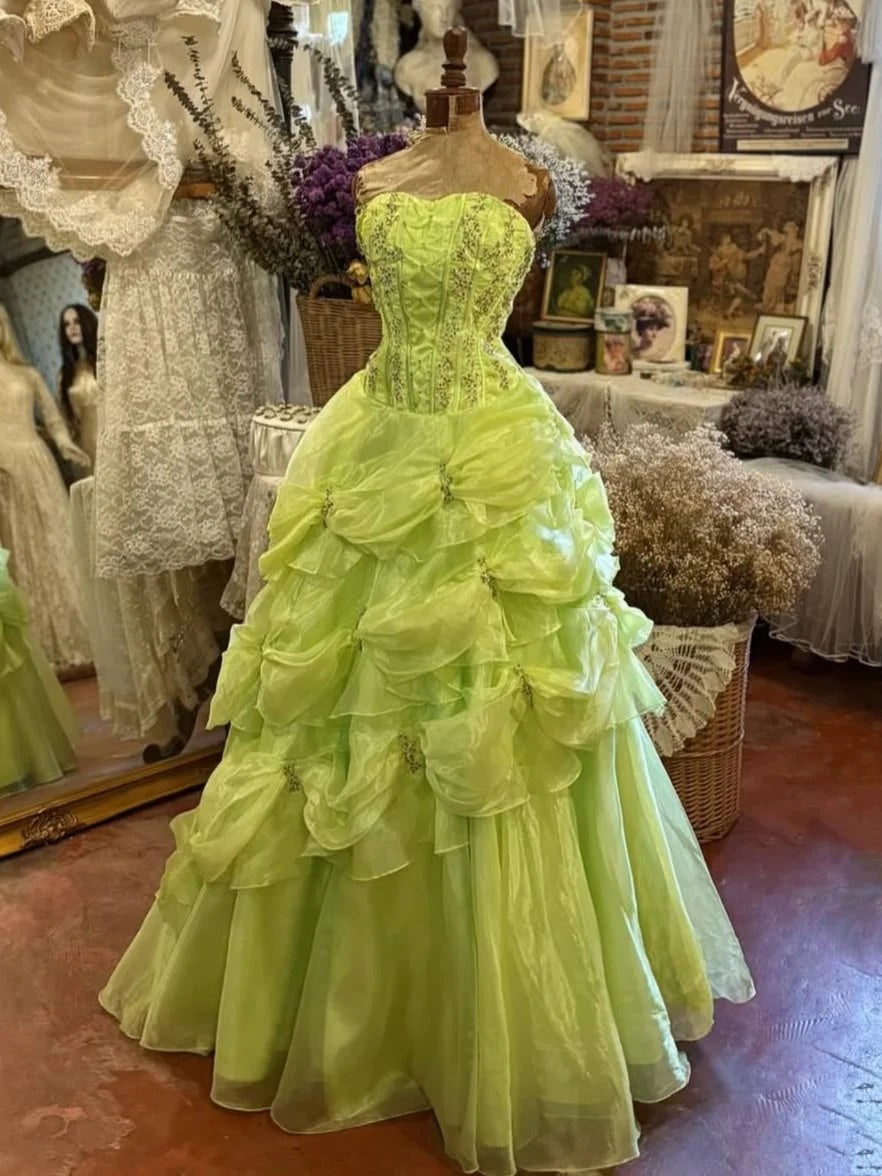 Beauty Prom Dress Sweetheart Pleated Evening Dress Quinceanera Dress Ball Gown D4414