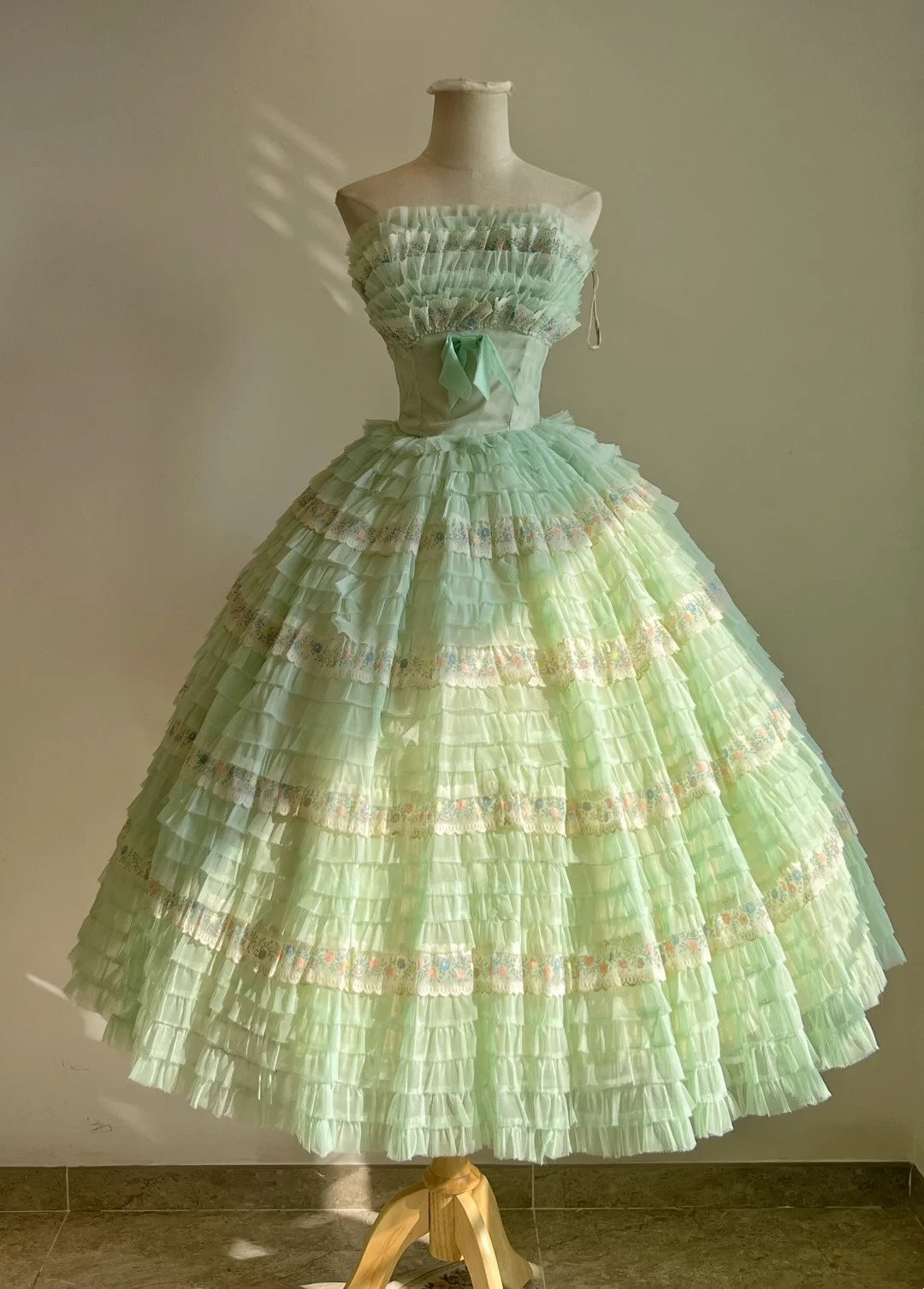 Elegant Prom Dress Strapless Tiered Pleated Birthday Party Dress Evening Dress Formal Dress D4449