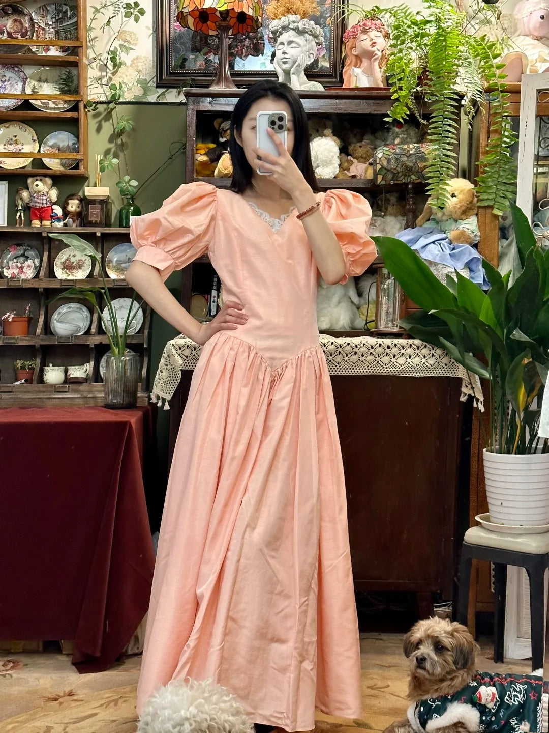 Sweet Prom Dress V-neck Pleated Birthday Party Dress Evening Dress Formal Dress D4451