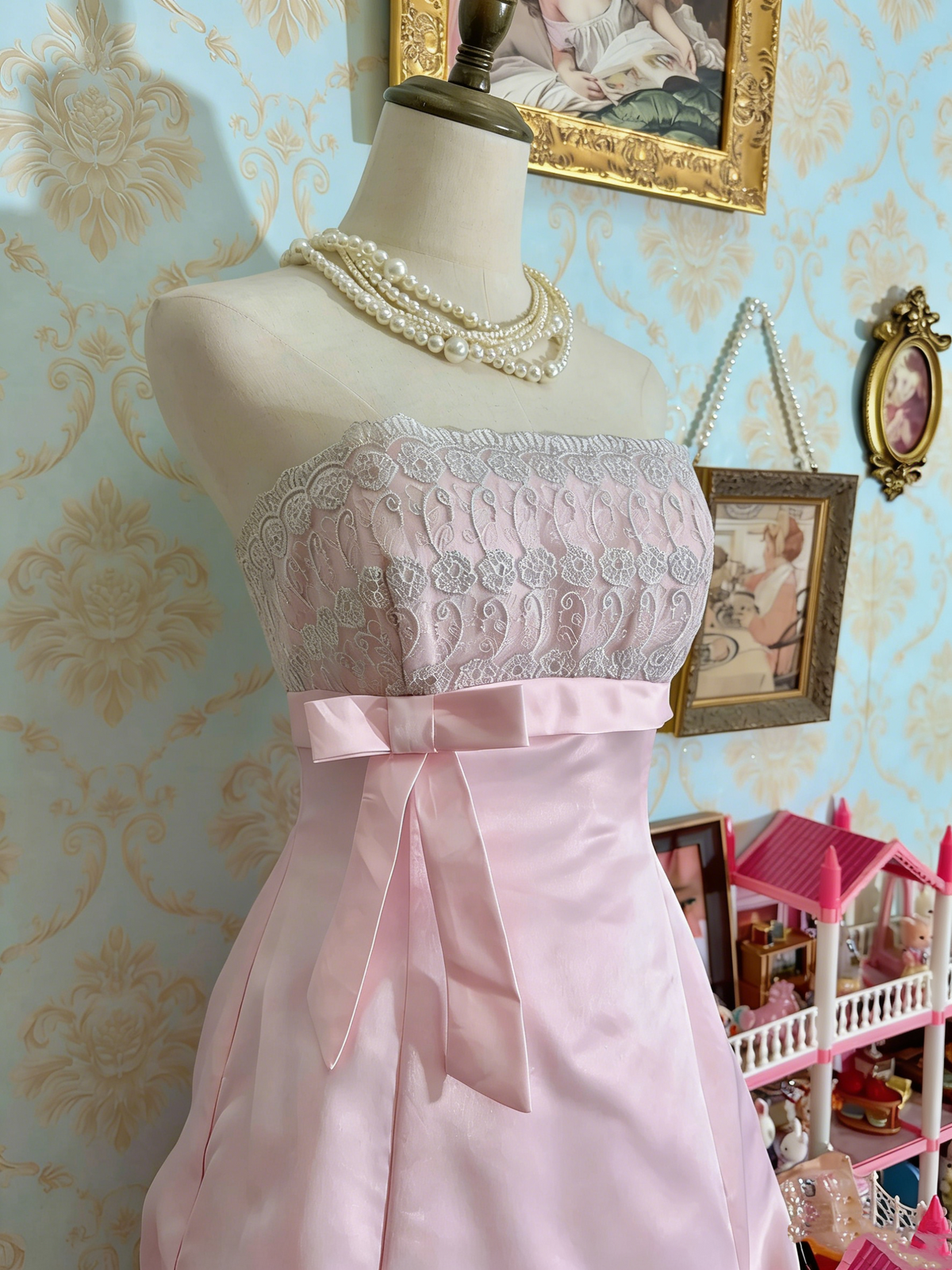 Stunning Prom Dress Light Pink Strapless Pleated Gala Dress Evening Dress Cocktail Dress D4488