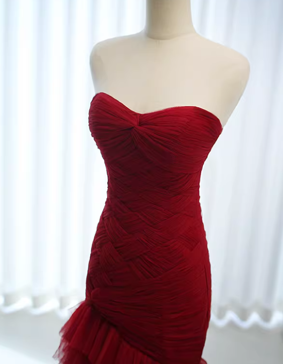 Stunning Prom Dress Sweetheart Tulle Pleated Mermaid Gala Dress Evening Dress Formal Dress D4521