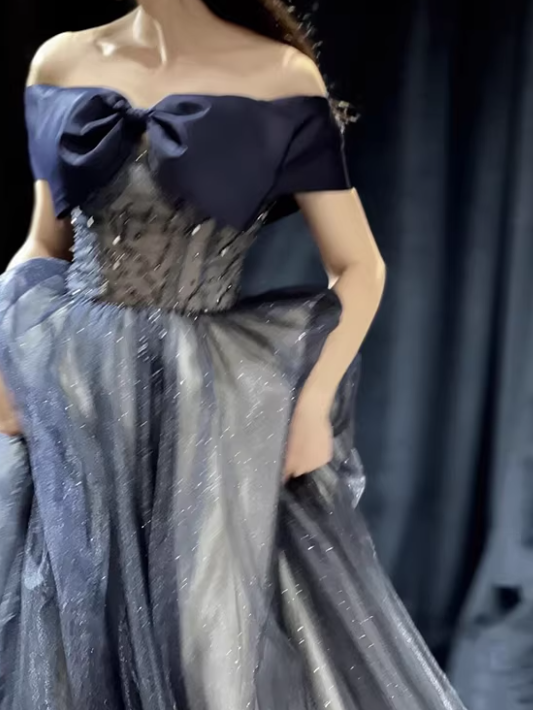 New Arrival Prom Dress Off Shoulder Pleated Tulle Gala Dress Evening Dress Formal Dress D4540