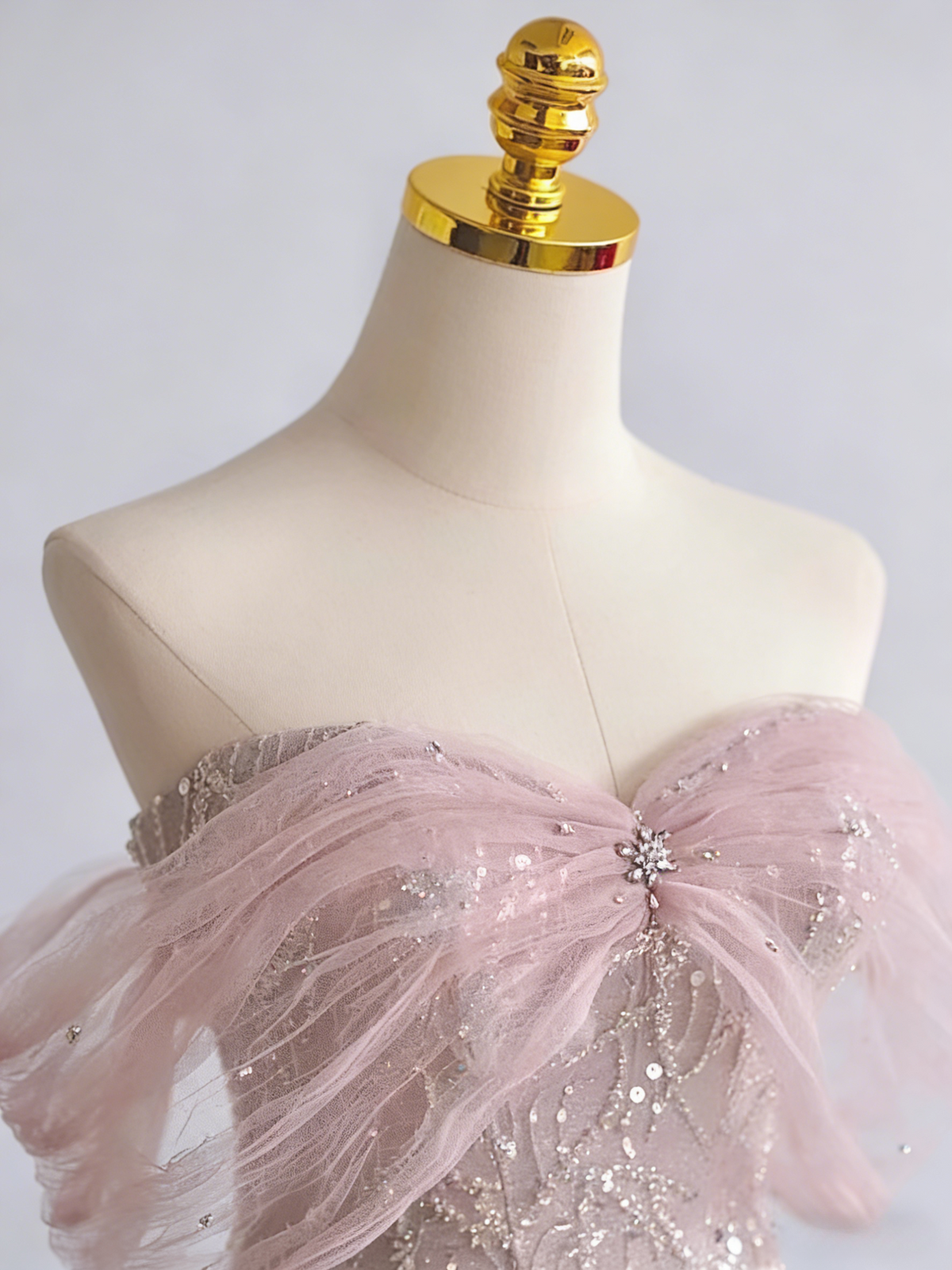Gorgeous Prom Dress Off Shoulder Pleated Tulle Gala Dress Evening Dress Formal Dress D4550
