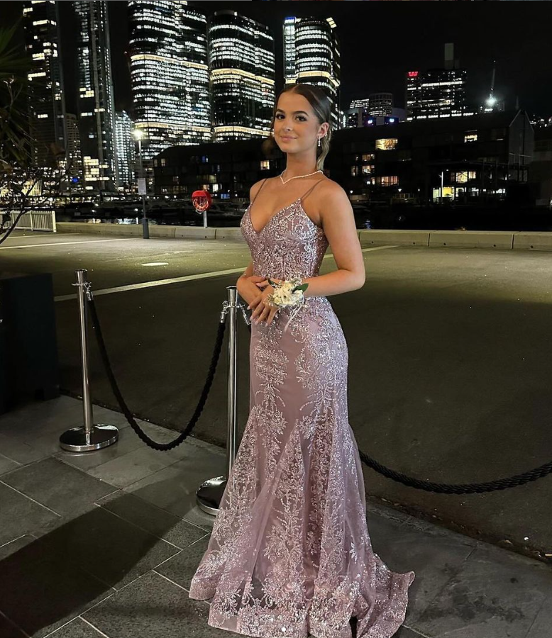 Elegant Spaghetti Straps Mermaid Long Prom Dress Evening Gown, MD7930