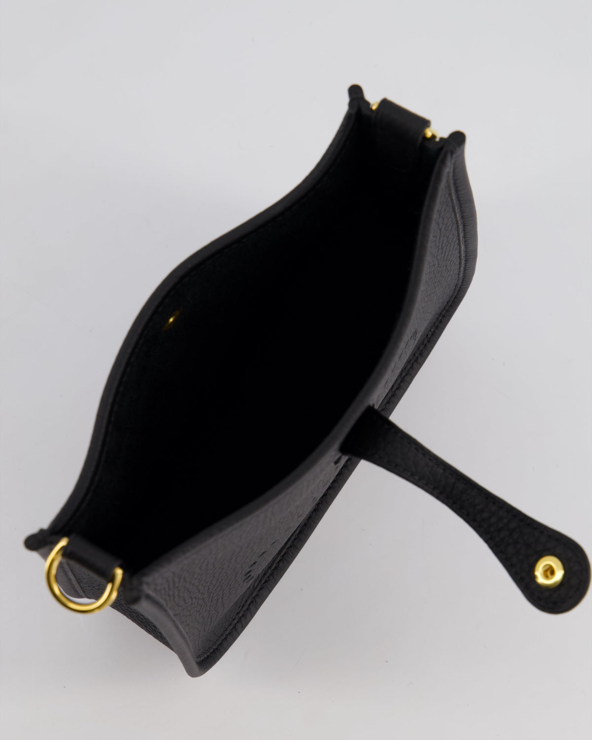 Hermès Mini Evelyne 16 Bag in Noir Clemence Leather with Gold Hardware