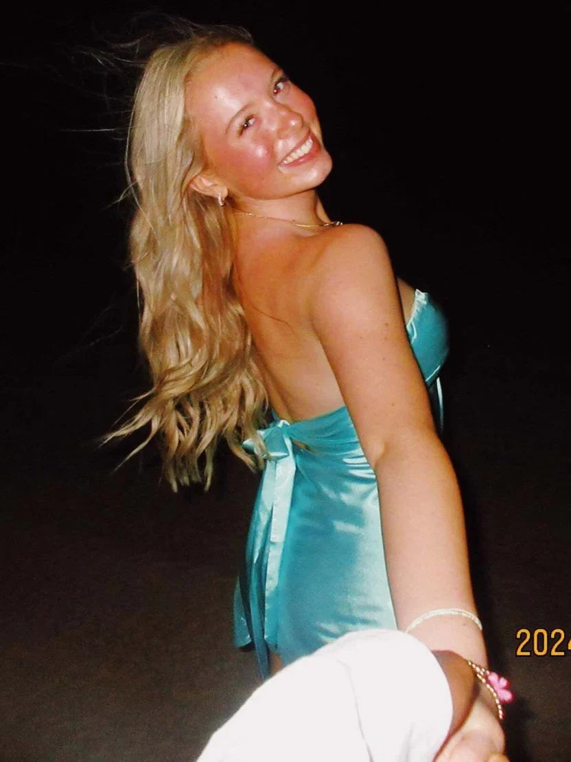Sweety A Line Strapless Twist Satin Short Homecoming Dress with Keyhole SH5930
