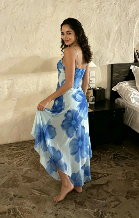Unique Chiffon Print Prom Dress Party Dress SH1357