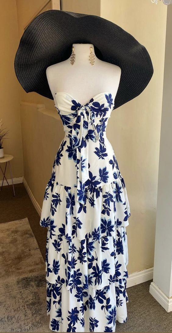 Strapless Casual Party Dress Layered Prom Dress SH777