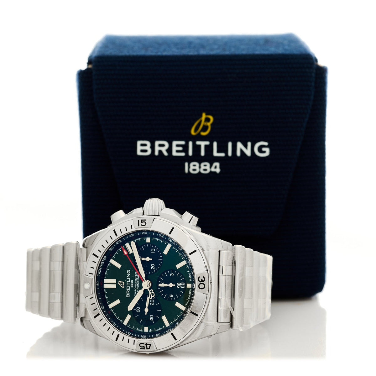 Stainless Steel 42mm Bentley Edition Chronomat Automatic Watch Green AB0134