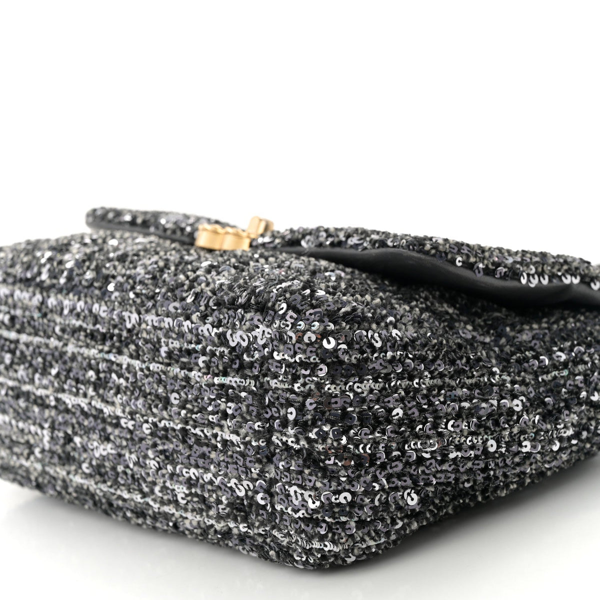 Tweed Sequin Quilted Medium Chanel 19 Flap Black Multicolor