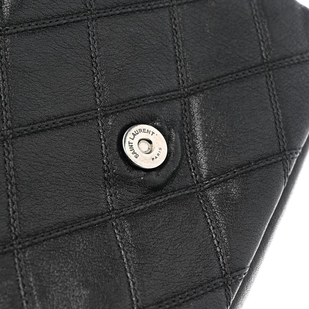 Calfskin Matelasse Diamond Quilted Monogram Medium College Bag Black
