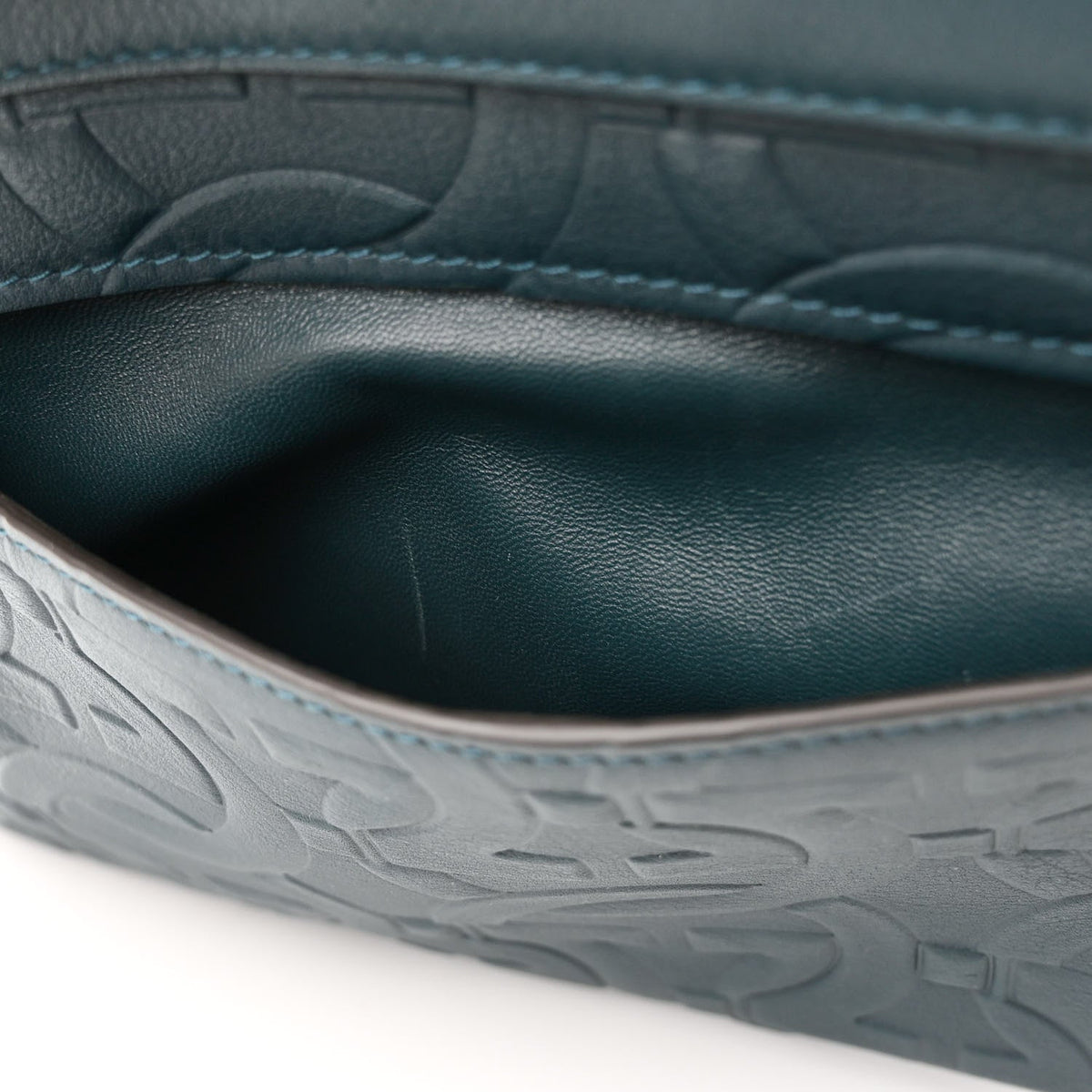Calfskin Embossed Small Margot Top Handle Divisa Green