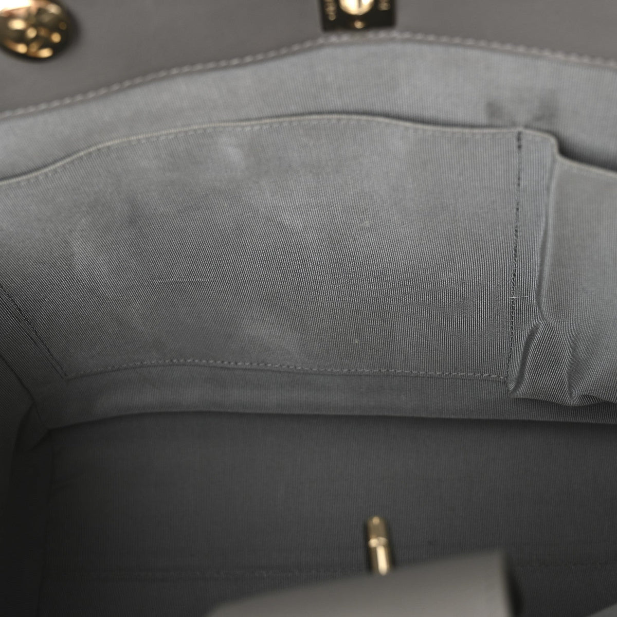 Calfskin Chevron Quilted Statement Shopping Tote Grey