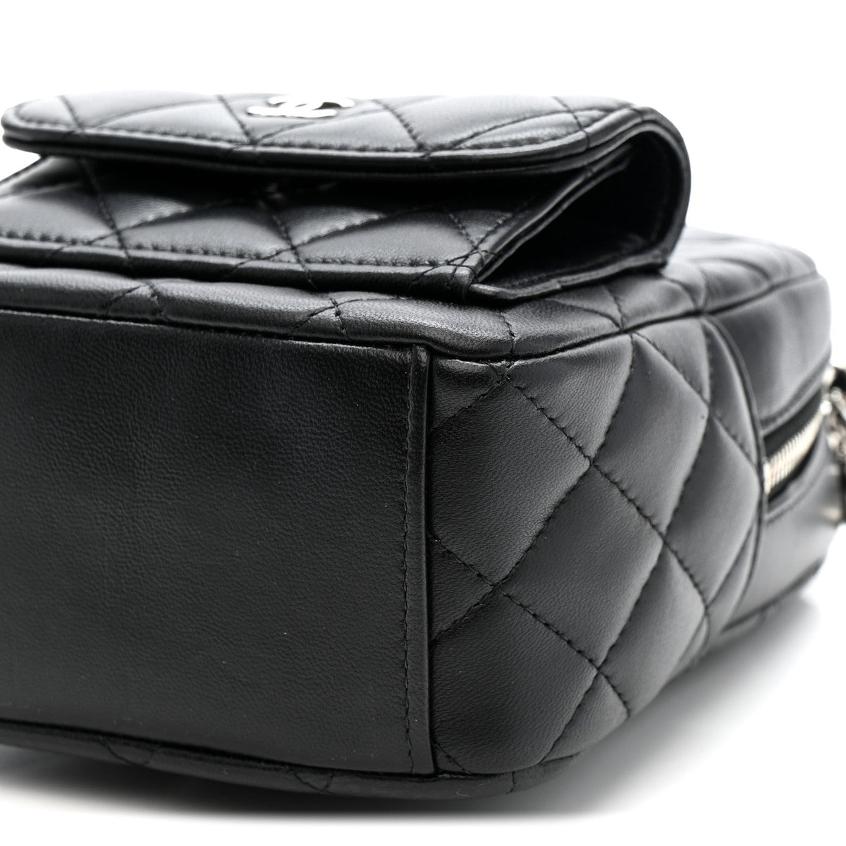 Lambskin Quilted CC Mini Classic Backpack Black