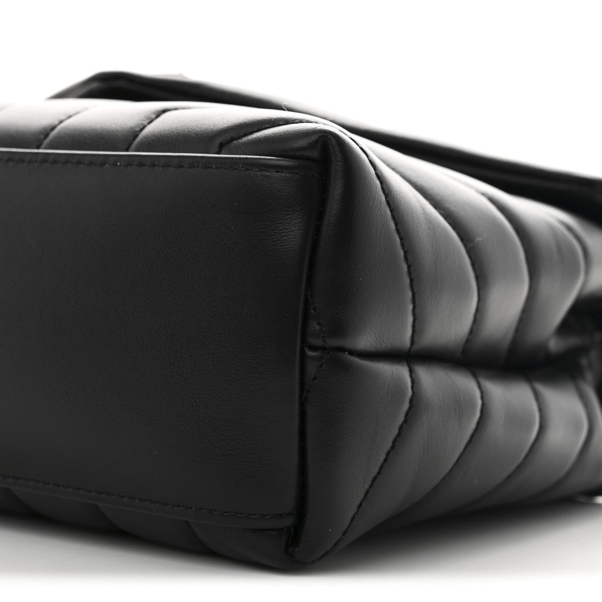 Calfskin Y Quilted Monogram Small Loulou Chain Satchel Black