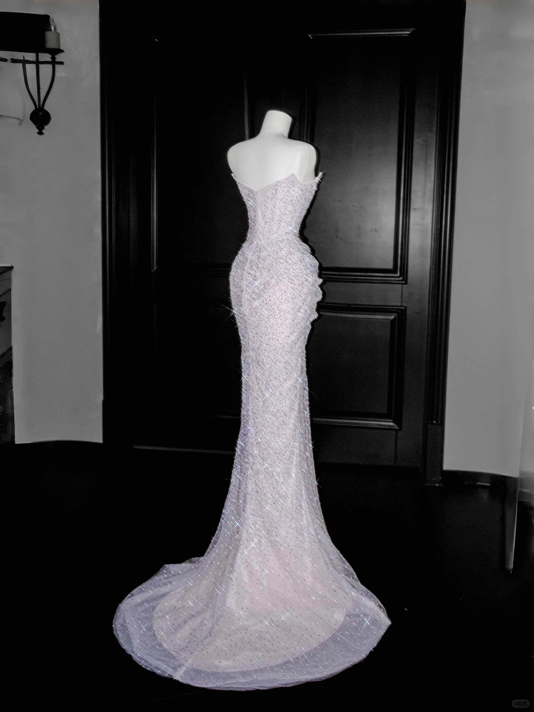 Gorgeous Strapless Mermaid Sequins Beading Long Evening Dress Birthday Outfits, D812