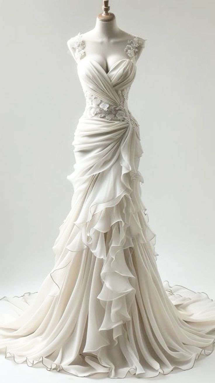 Gorgeous Straps Sweetheart Mermaid Wedding Dress Formal Evening Gown, D417