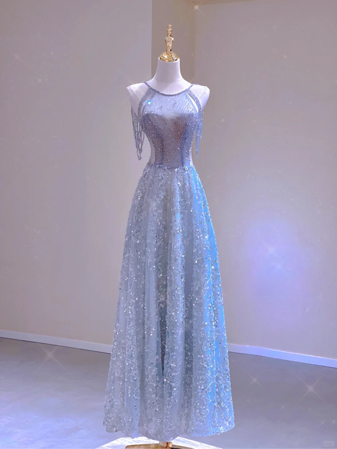Elegant Sleeveless A-Line Beading Long Formal Prom Dress Evening Gown, D466