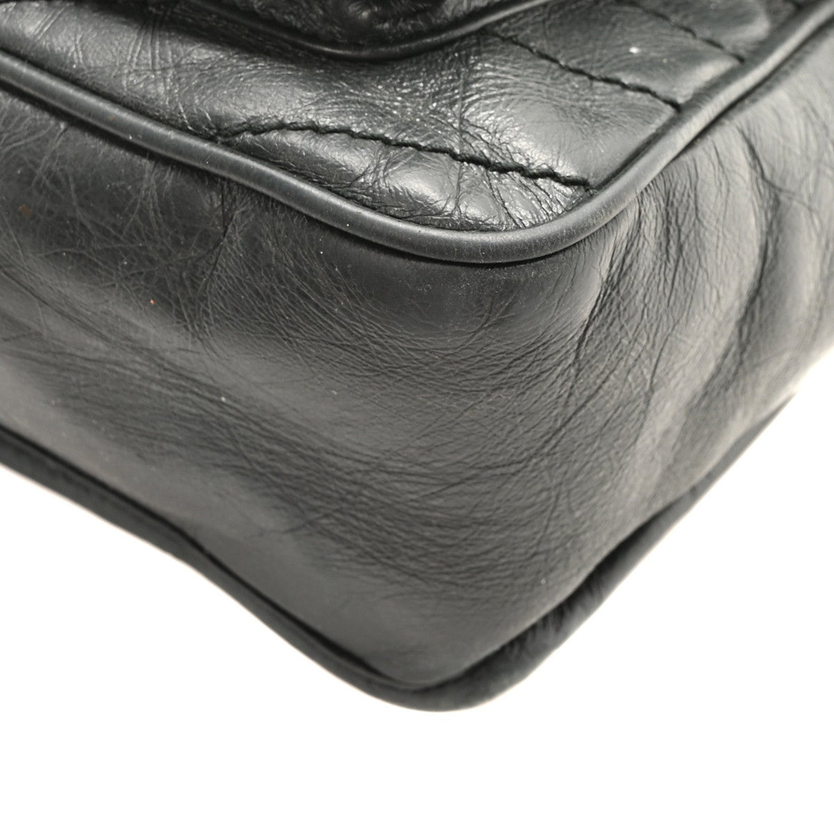 Crinkled Calfskin Matelasse Monogram Medium Niki Chain Satchel Storm