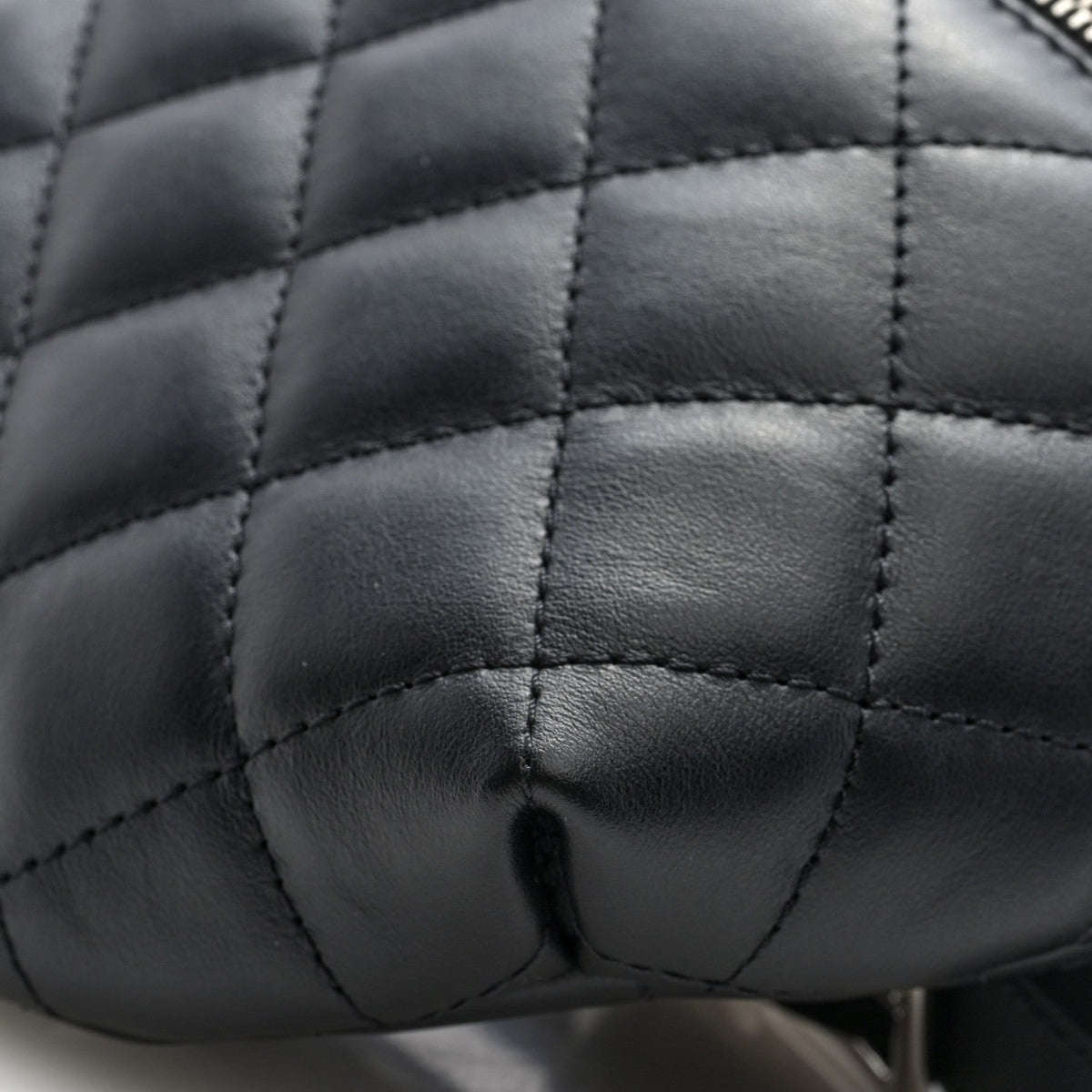 Lambskin Quilted Waist Belt Bag Black