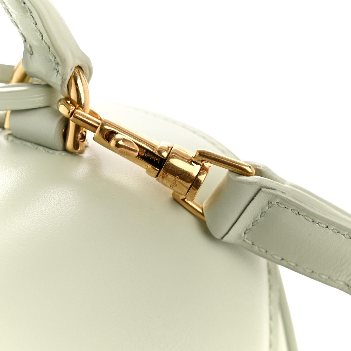 Satinated Calfskin Mini 16 Top Handle Bag Jade