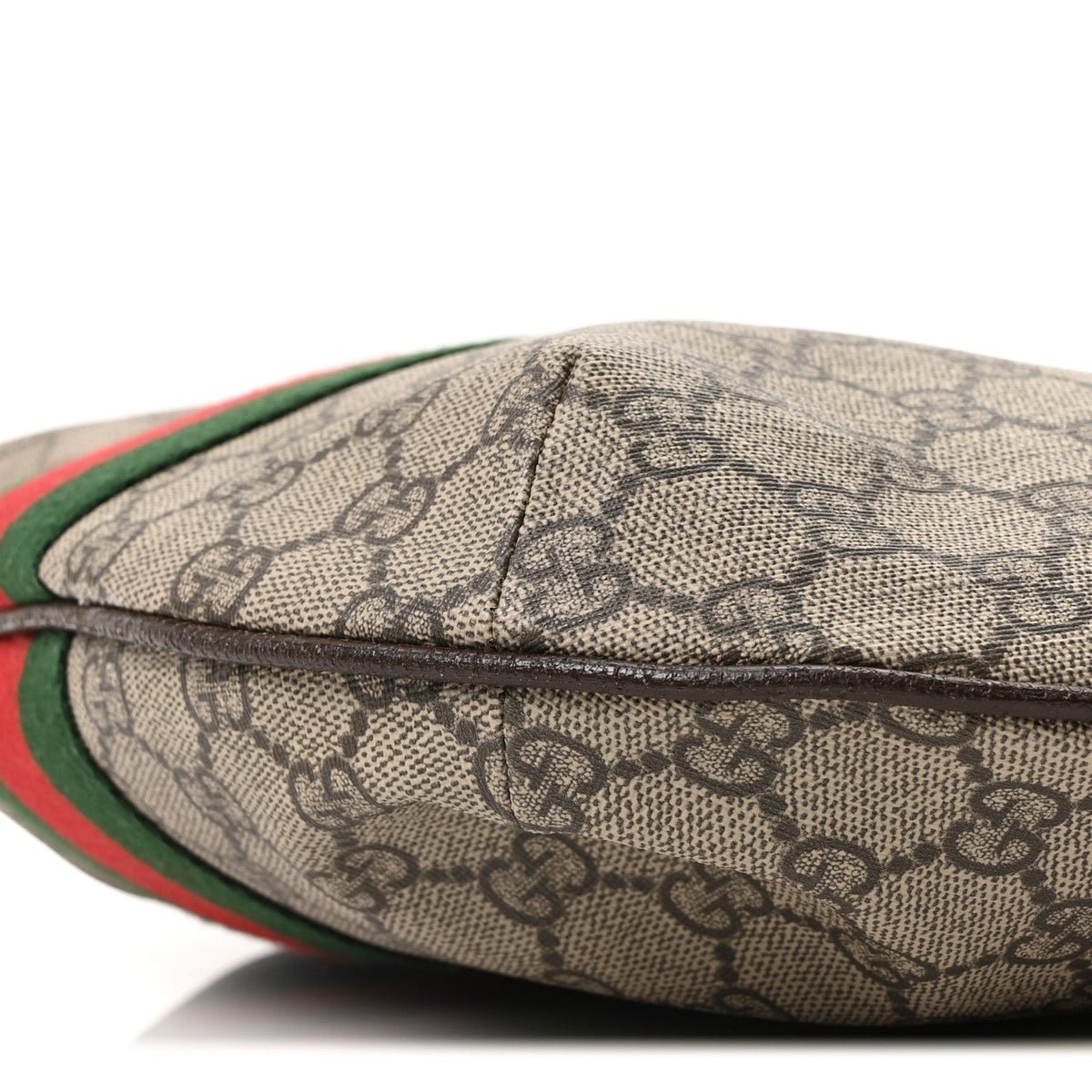 GG Supreme Monogram Web Small Ophidia Half Moon Hobo Brown